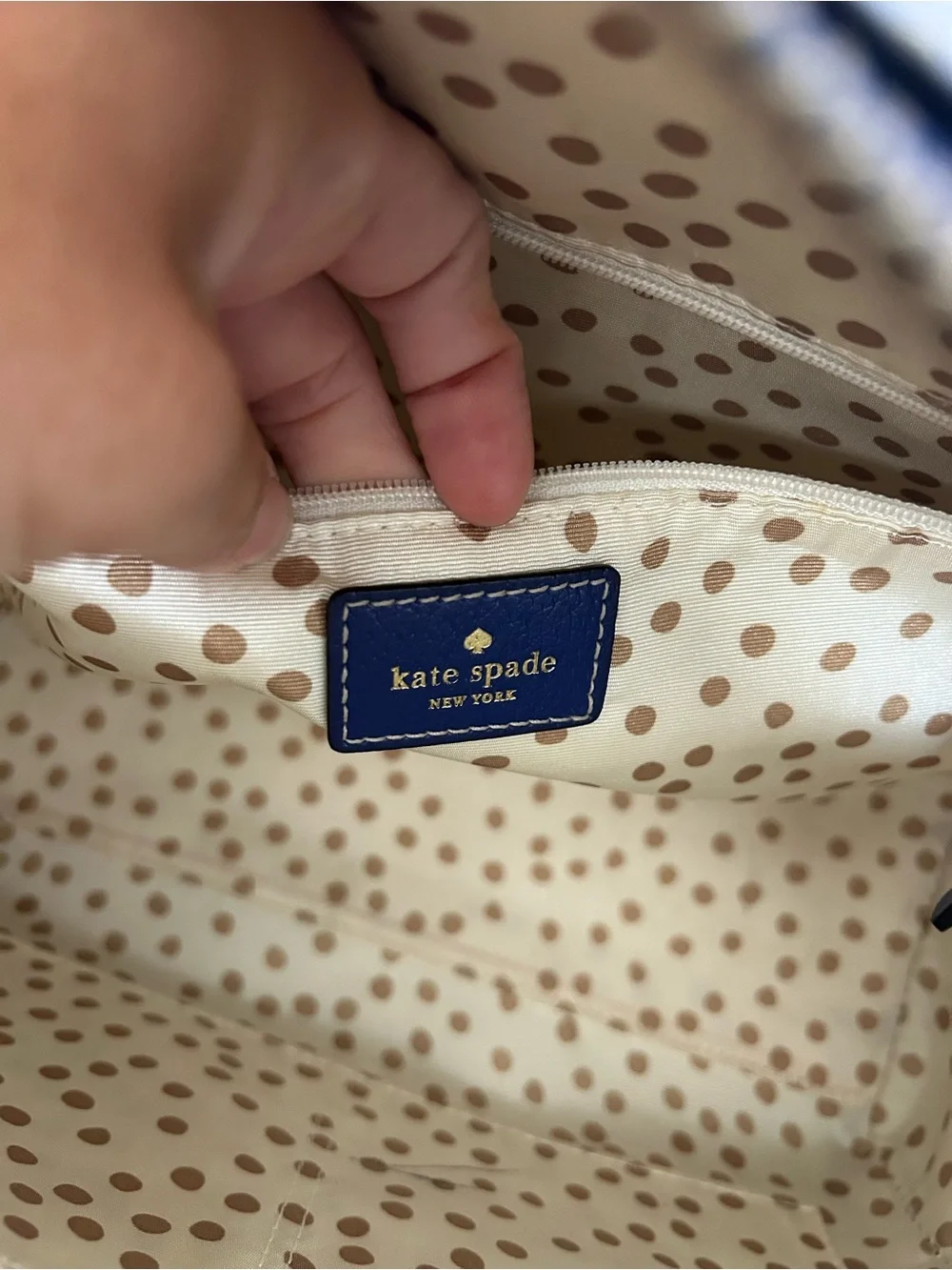 Kate Spade Alessa Wellesley Satchel Holiday Blue Crossbody bag duel top handles
